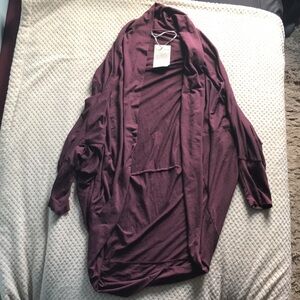 Garnet Hill cocoon silhouette burgundy cardigan Size Small Brand New with tags.